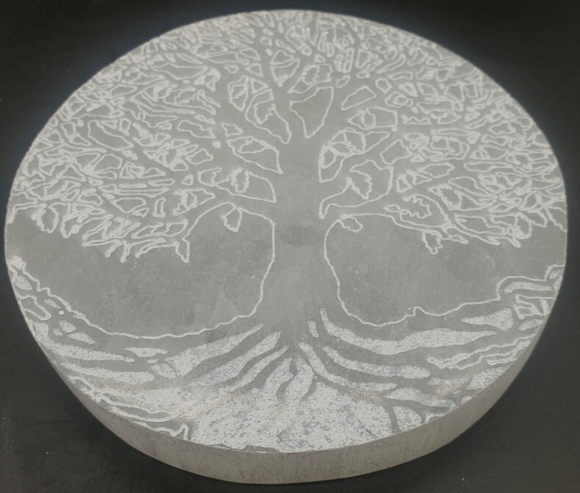 Plaque rechargement en Sélénite Arbre de Vie Fin