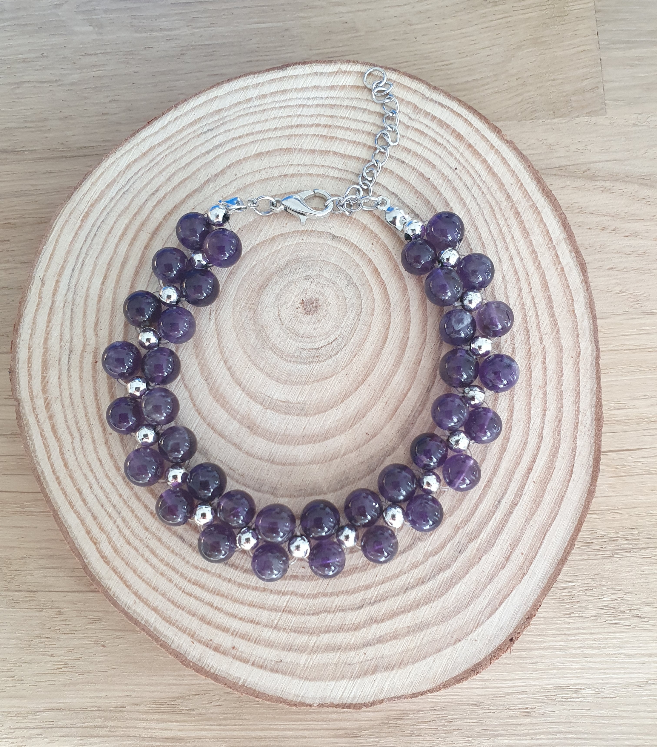 Bracelet Améthyste double rang