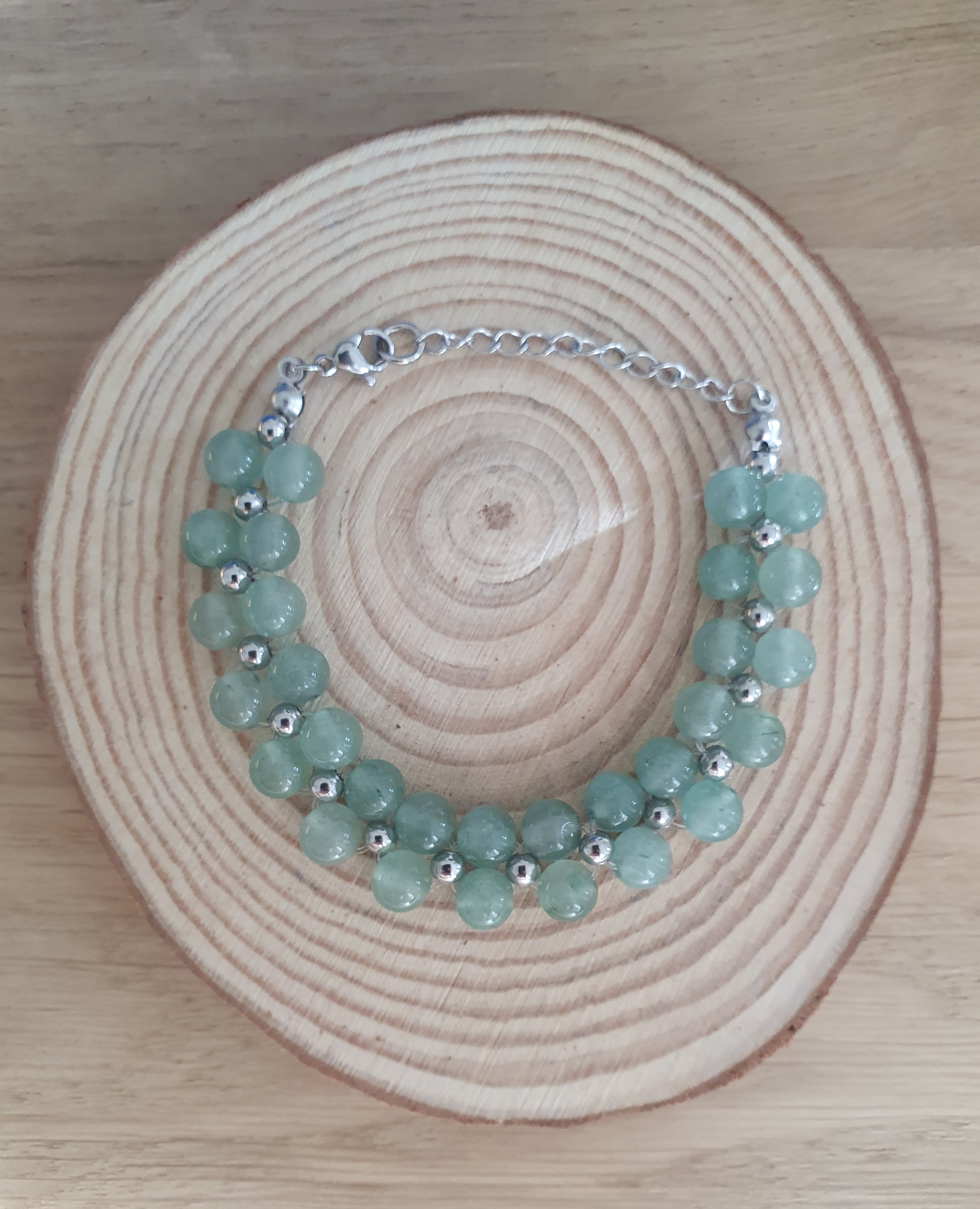 Bracelet Aventurine verte double rang
