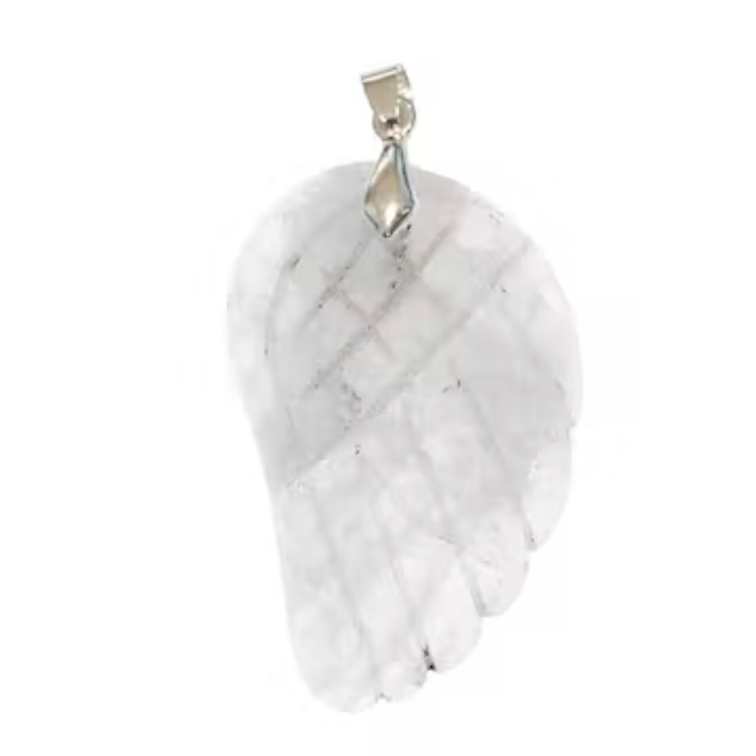 Pendentif Aile dAnge en Cristal de Roche