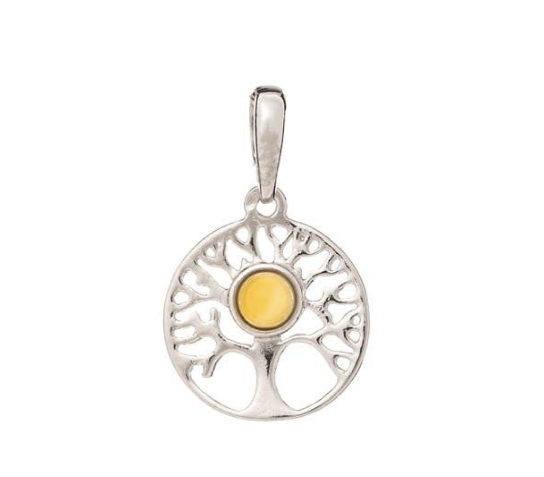 Pendentif Arbre de Vie et Ambre