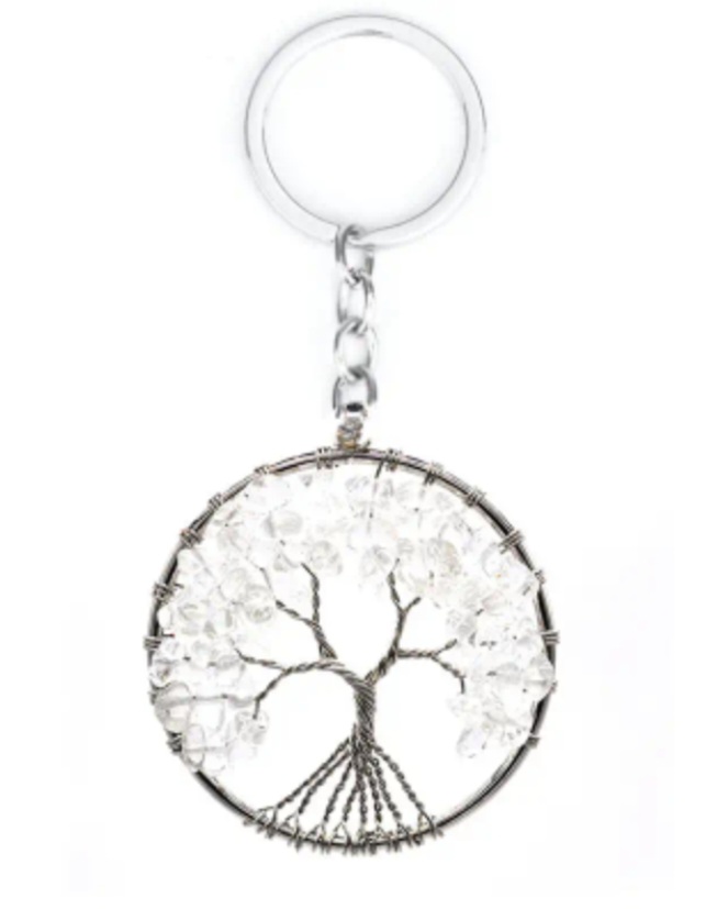 Porte clés Arbre de Vie Cristal de Roche