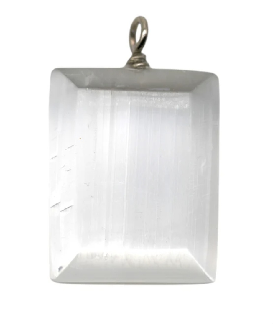 Pendentif Rectangle en Sélénite