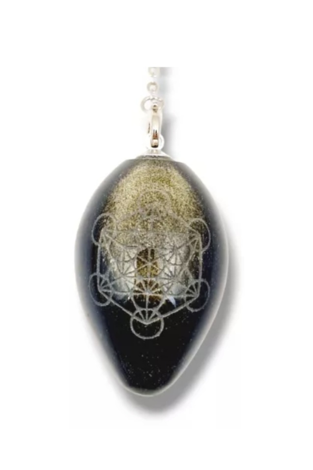 Pendule Métatron Obsidienne dorée