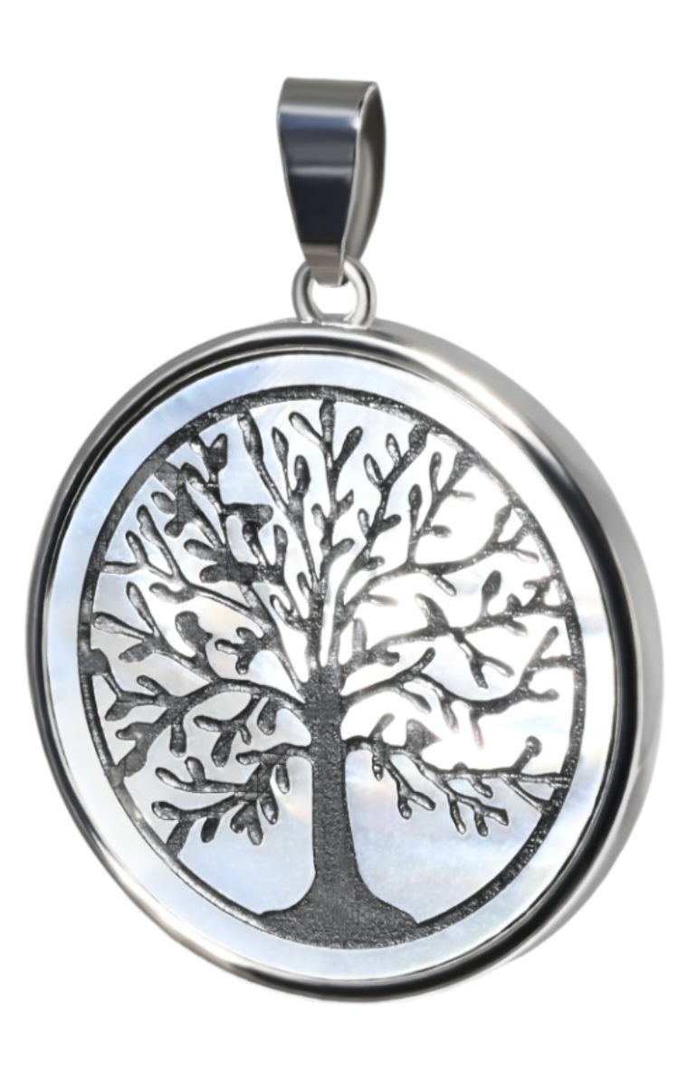 Pendentif Arbre de Vie en Nacre blanche