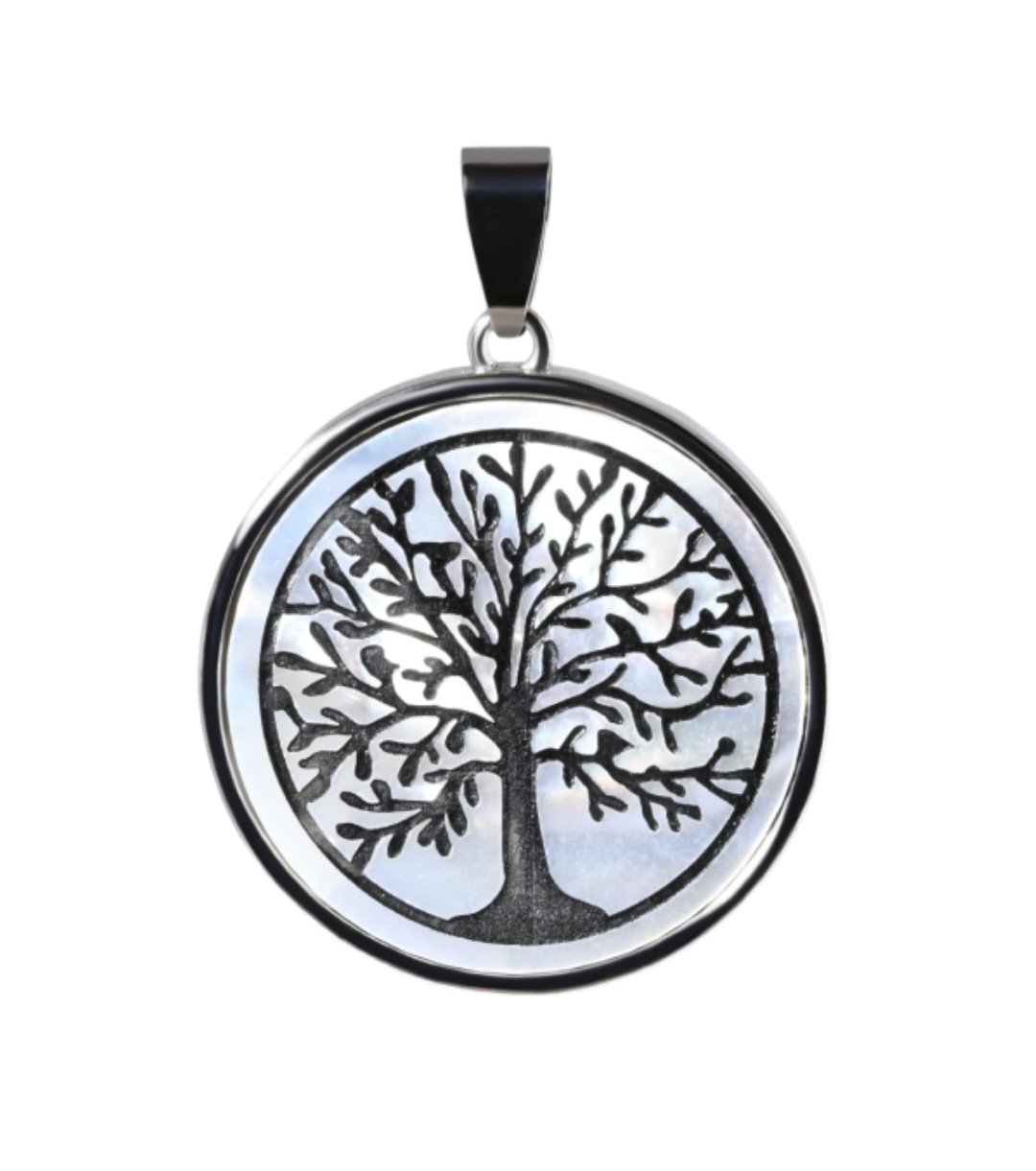 Pendentif Arbre de Vie en Nacre blanche