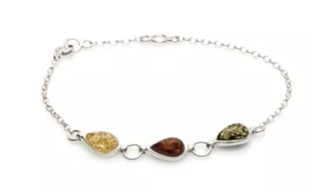 Bracelet Ambre Multicolore Goutte