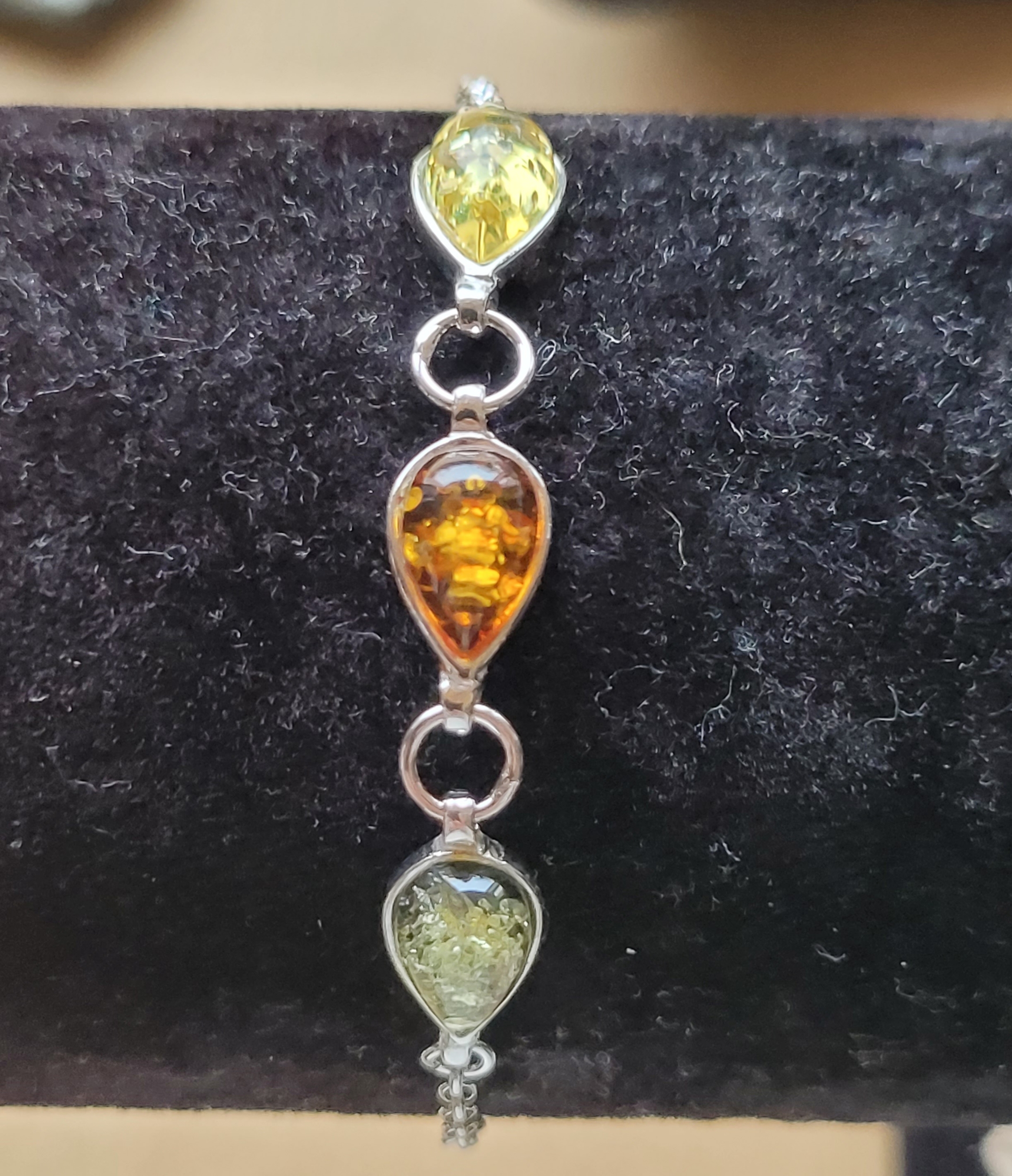 Bracelet Ambre Multicolore Goutte