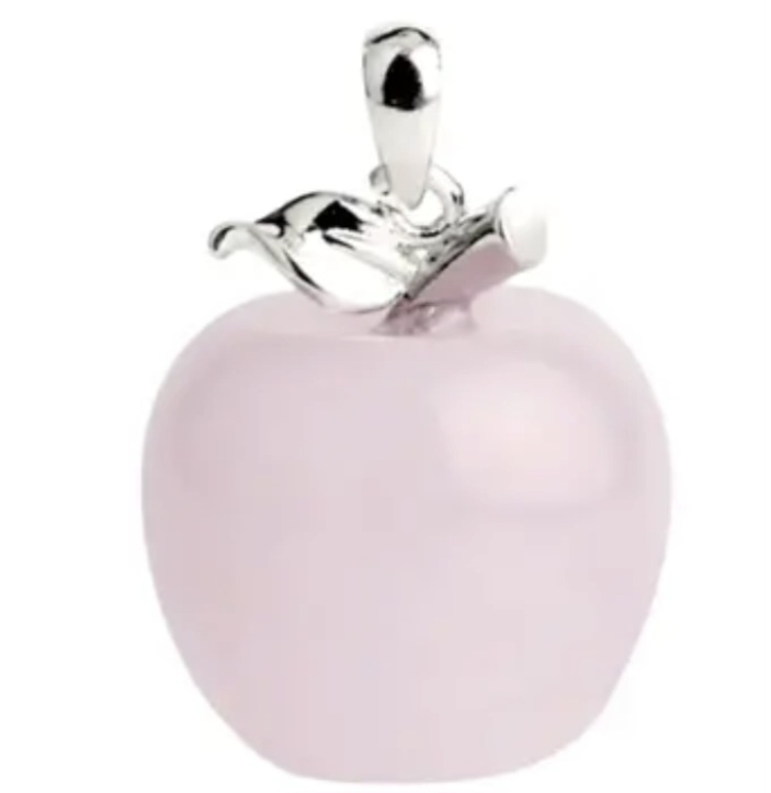 Pendentif Pomme en Quartz rose