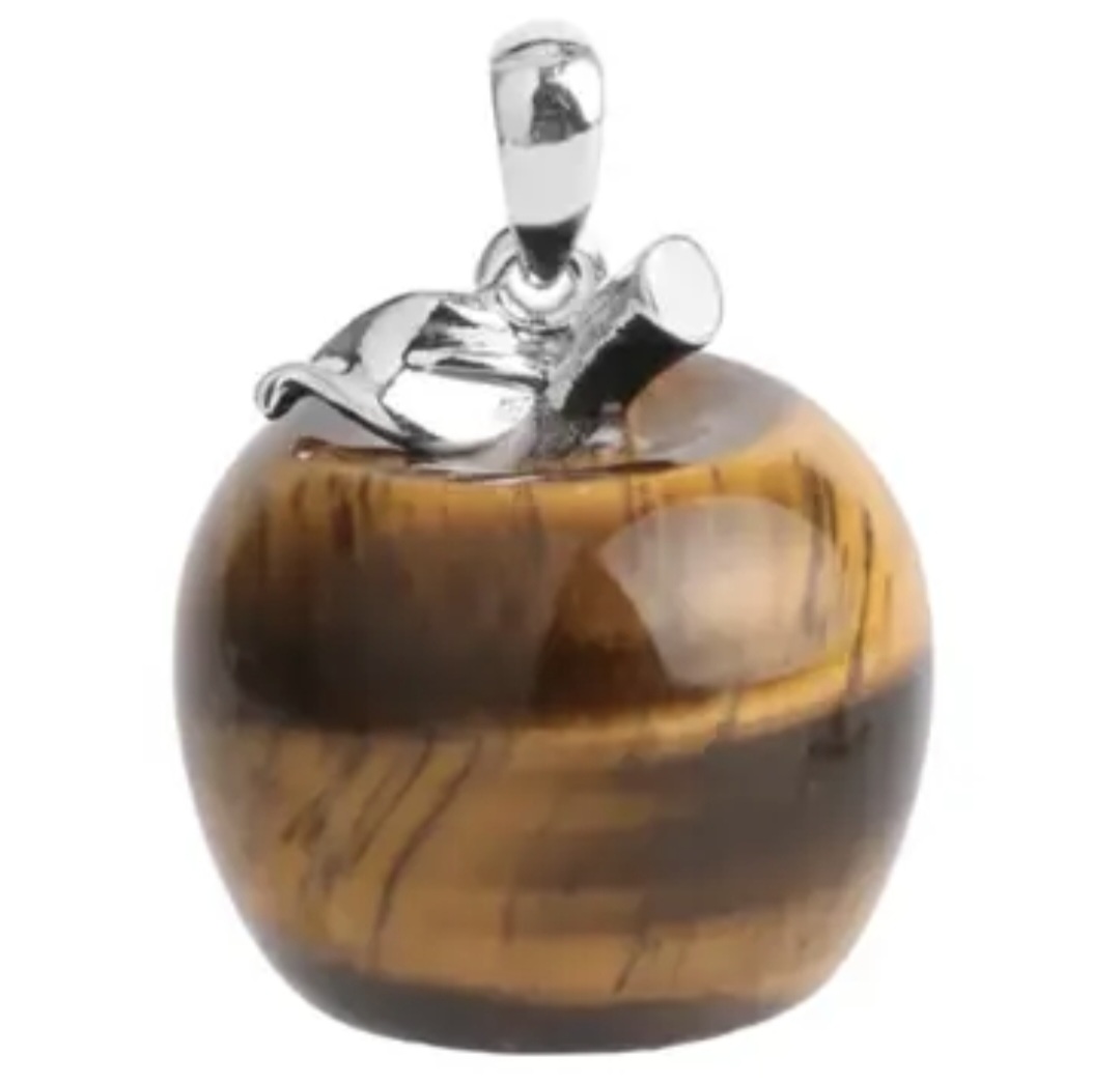 Pendentif Pomme en Œil de Tigre