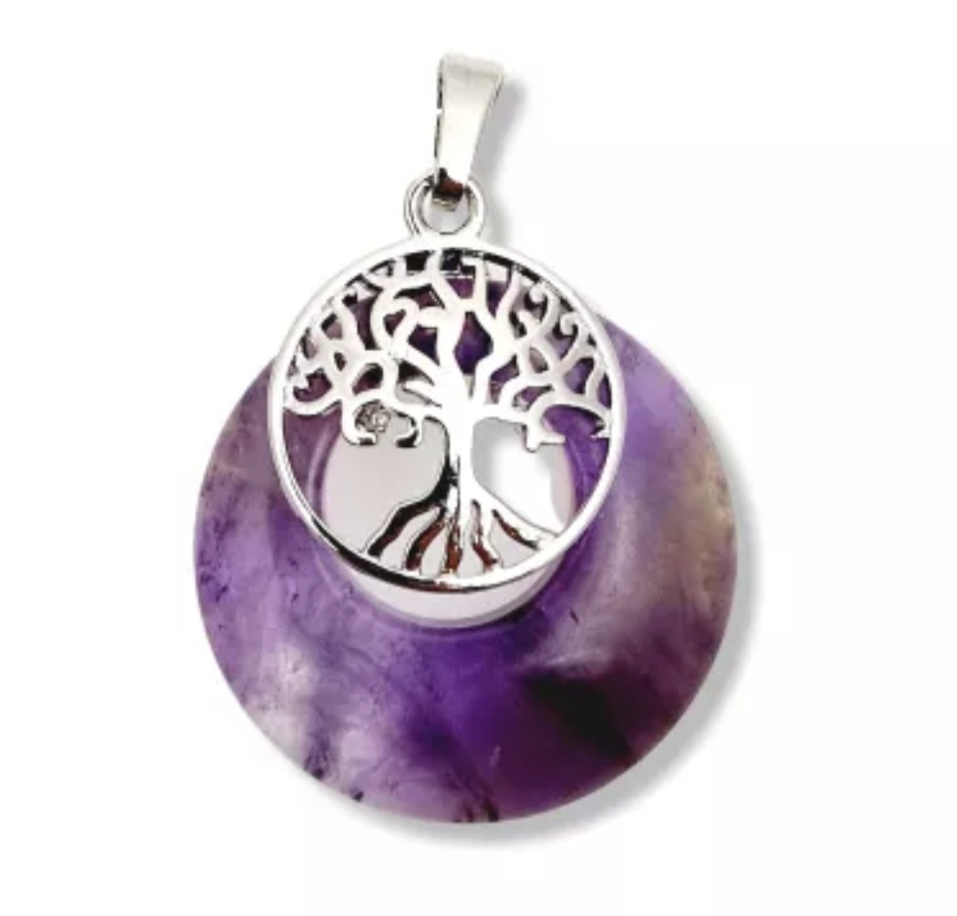 Pendentif Donuts Améthyste Arbre de Vie