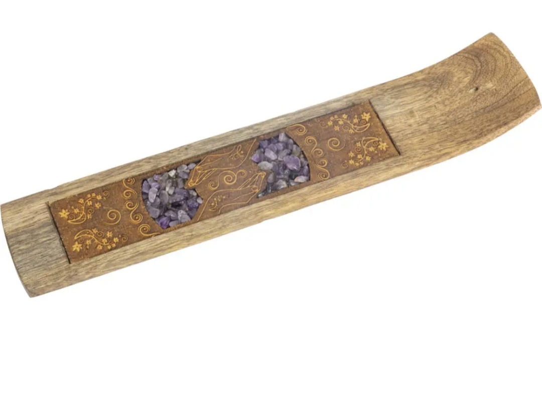 Porte encens Ski Mains et Améthyste