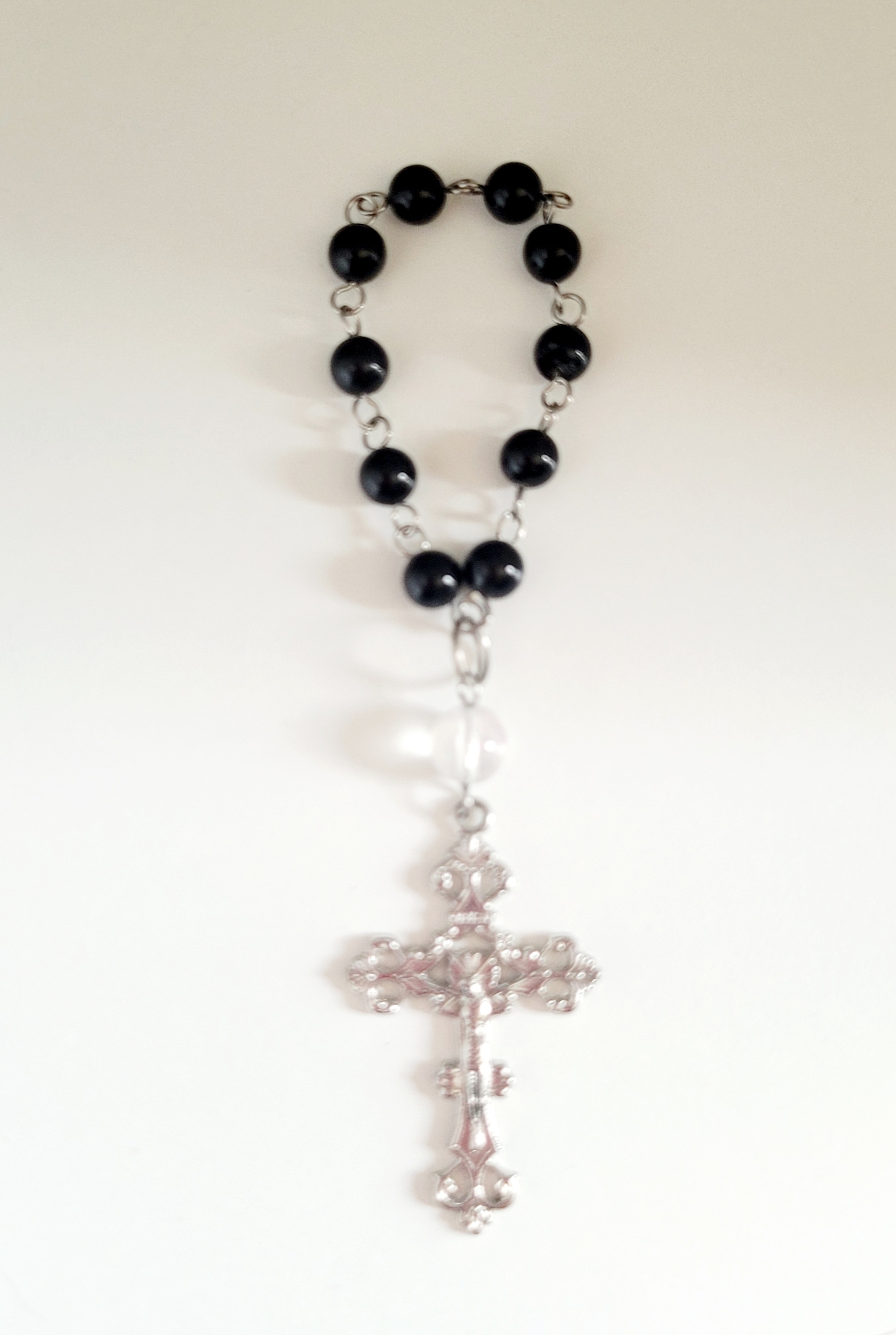 Dizainier en Obsidienne noire et Cristal de Roche