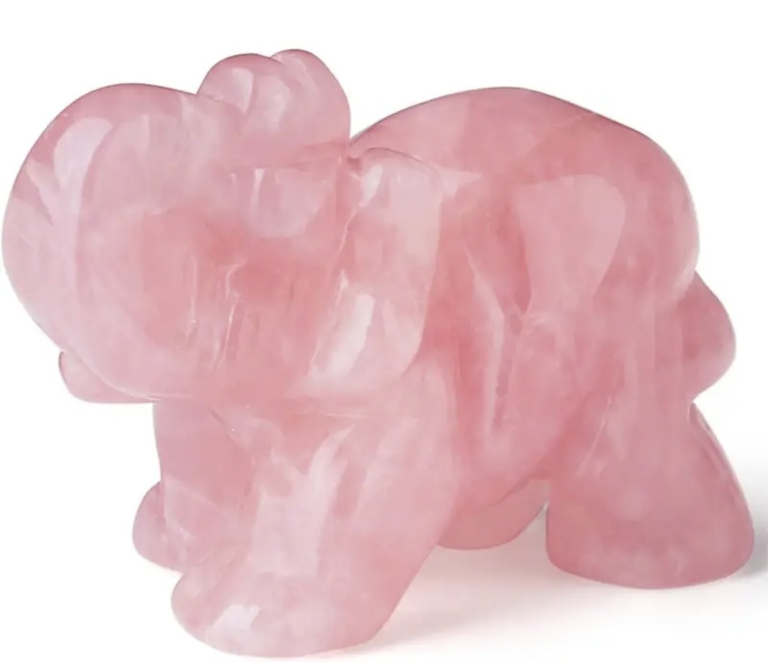 Eléphant en Quartz Rose