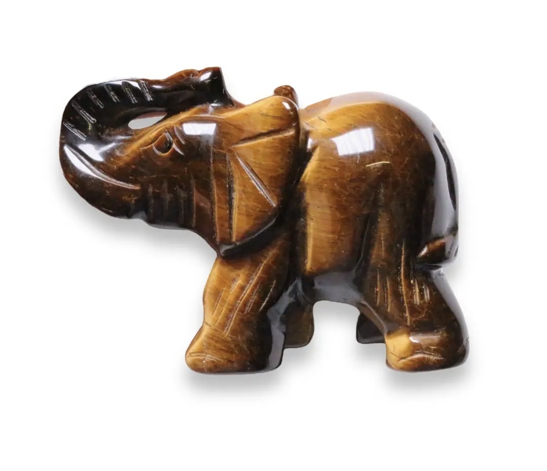 Eléphant en Œil de Tigre