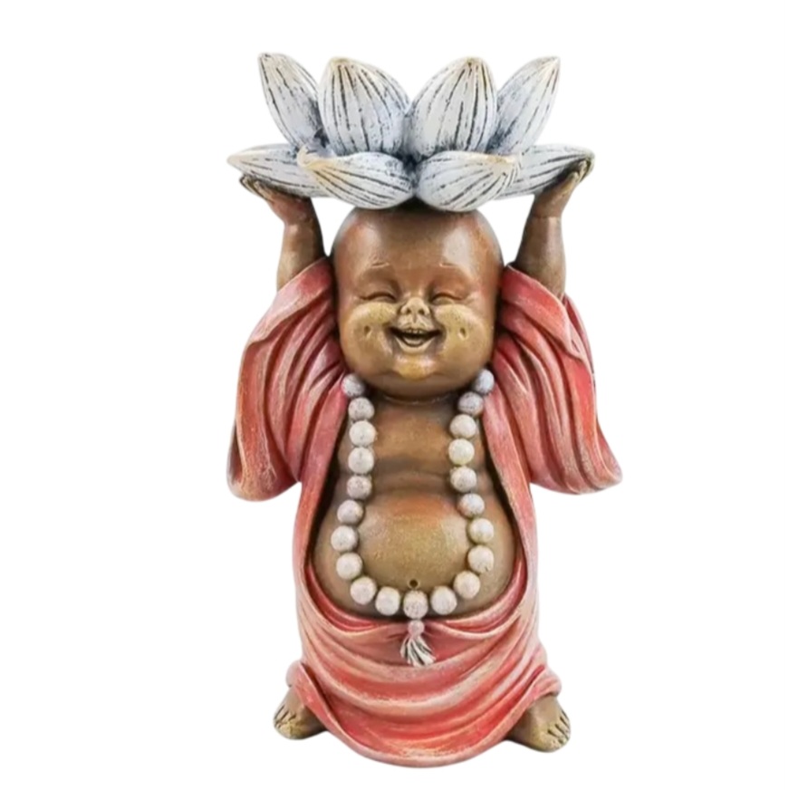 Porte bougie Bouddha Rieur et Lotus