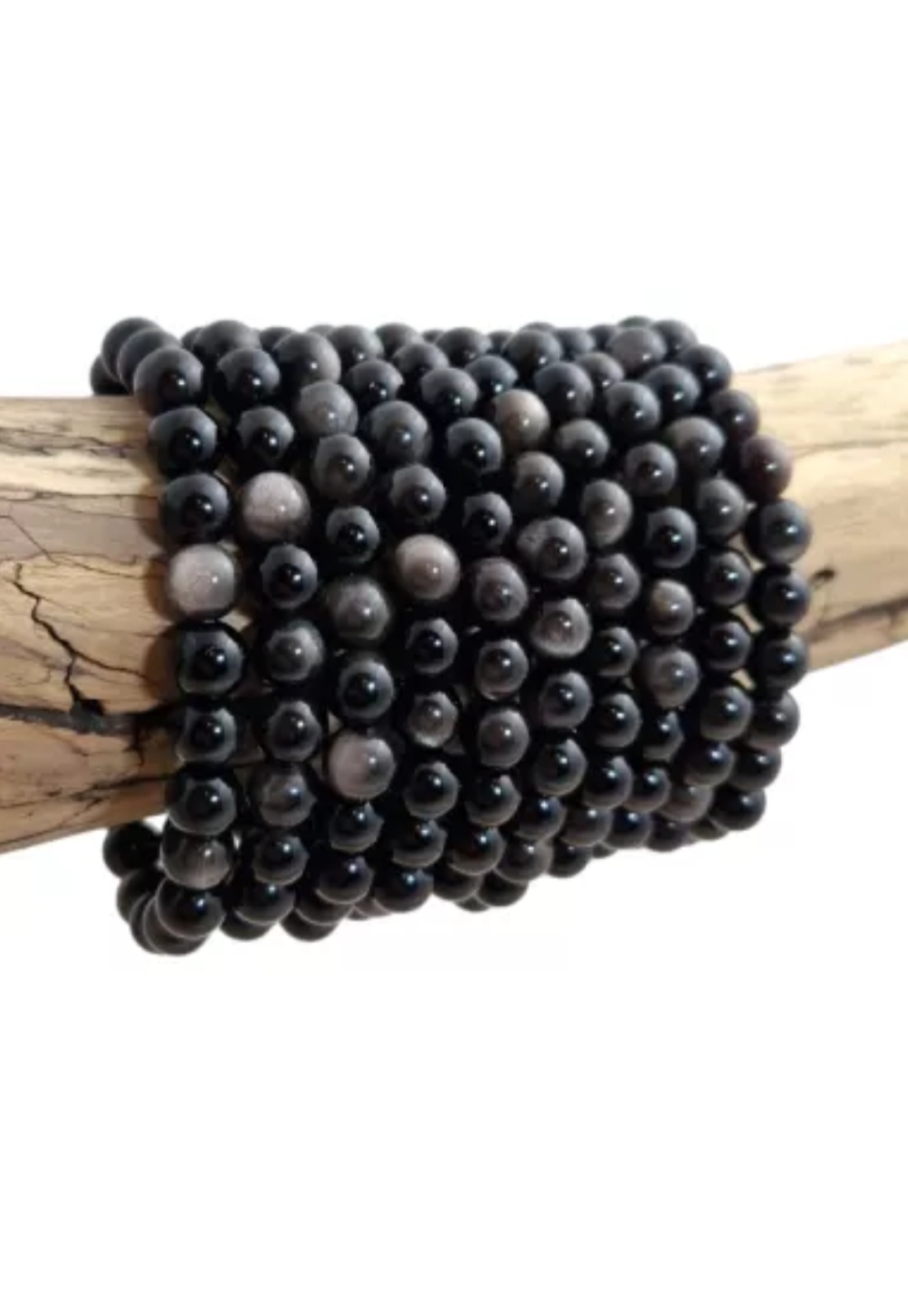 Bracelet Obsidienne Argentée