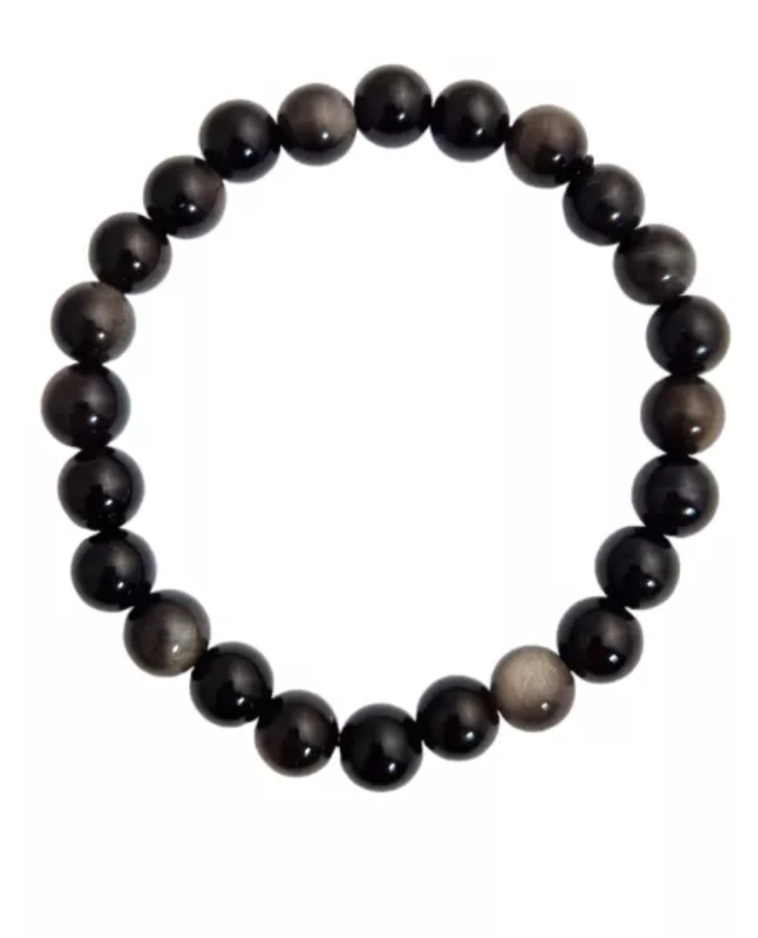 Bracelet Obsidienne Argentée