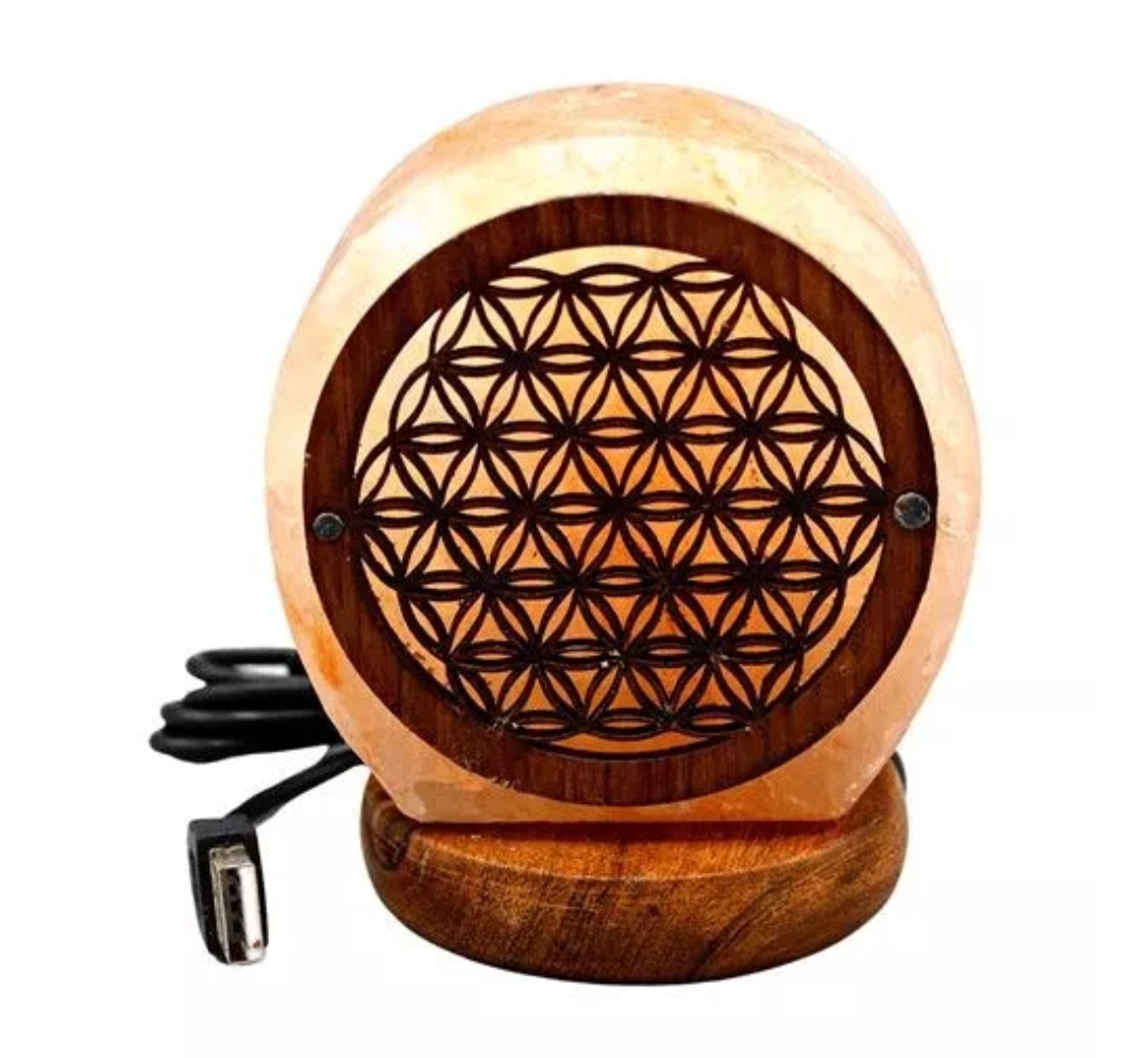 Petite Lampe de Sel de LHimalaya Fleur de Vie