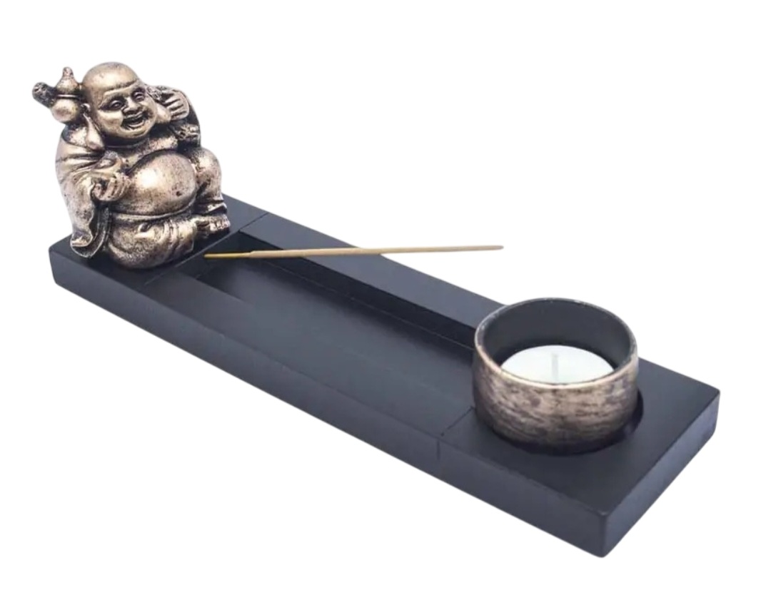 Porte encens et Porte Bougie Bouddha