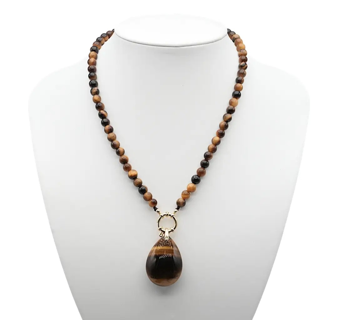 Collier Pendentif Œil de Tigre