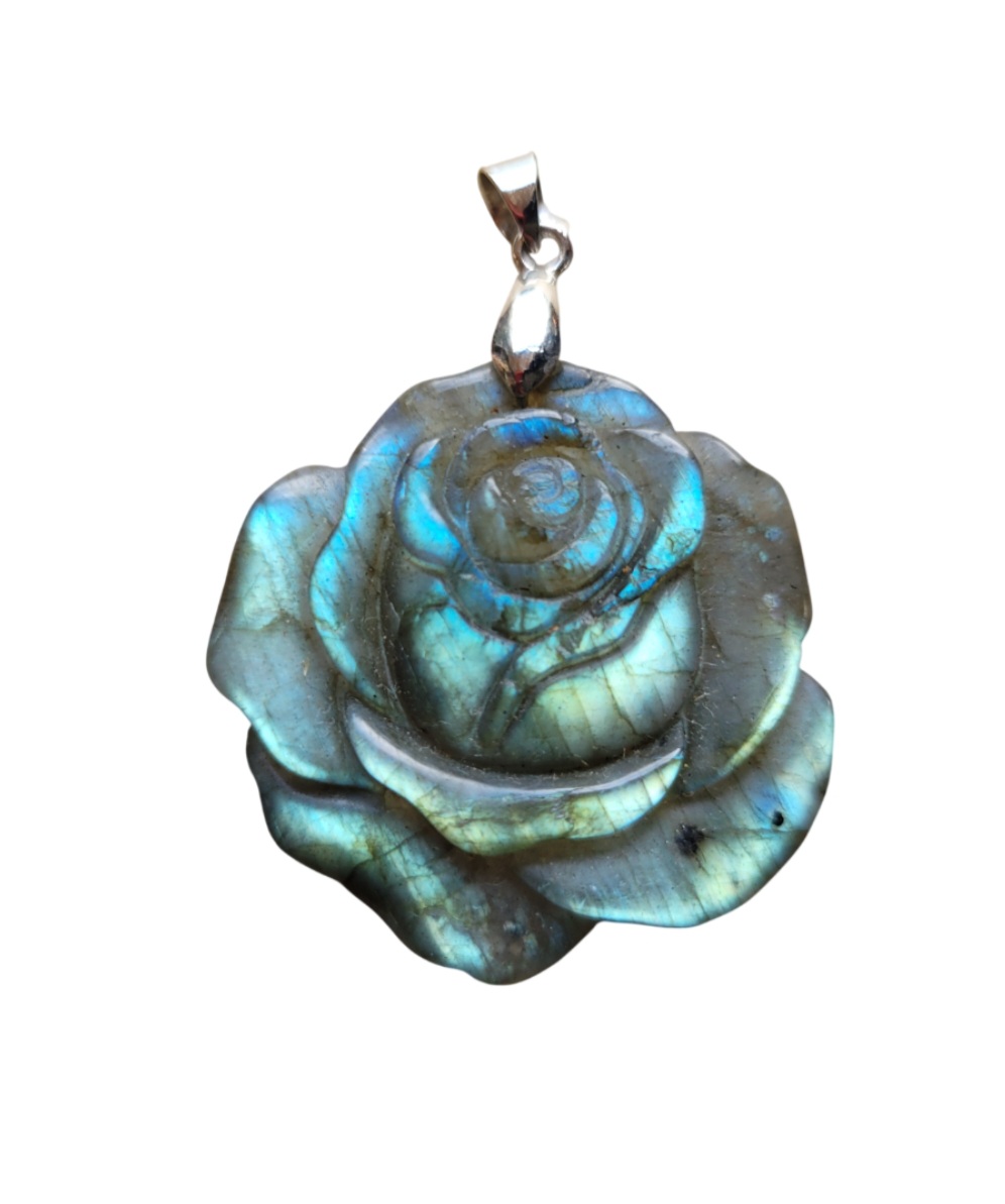 Pendentif Rose en Labradorite