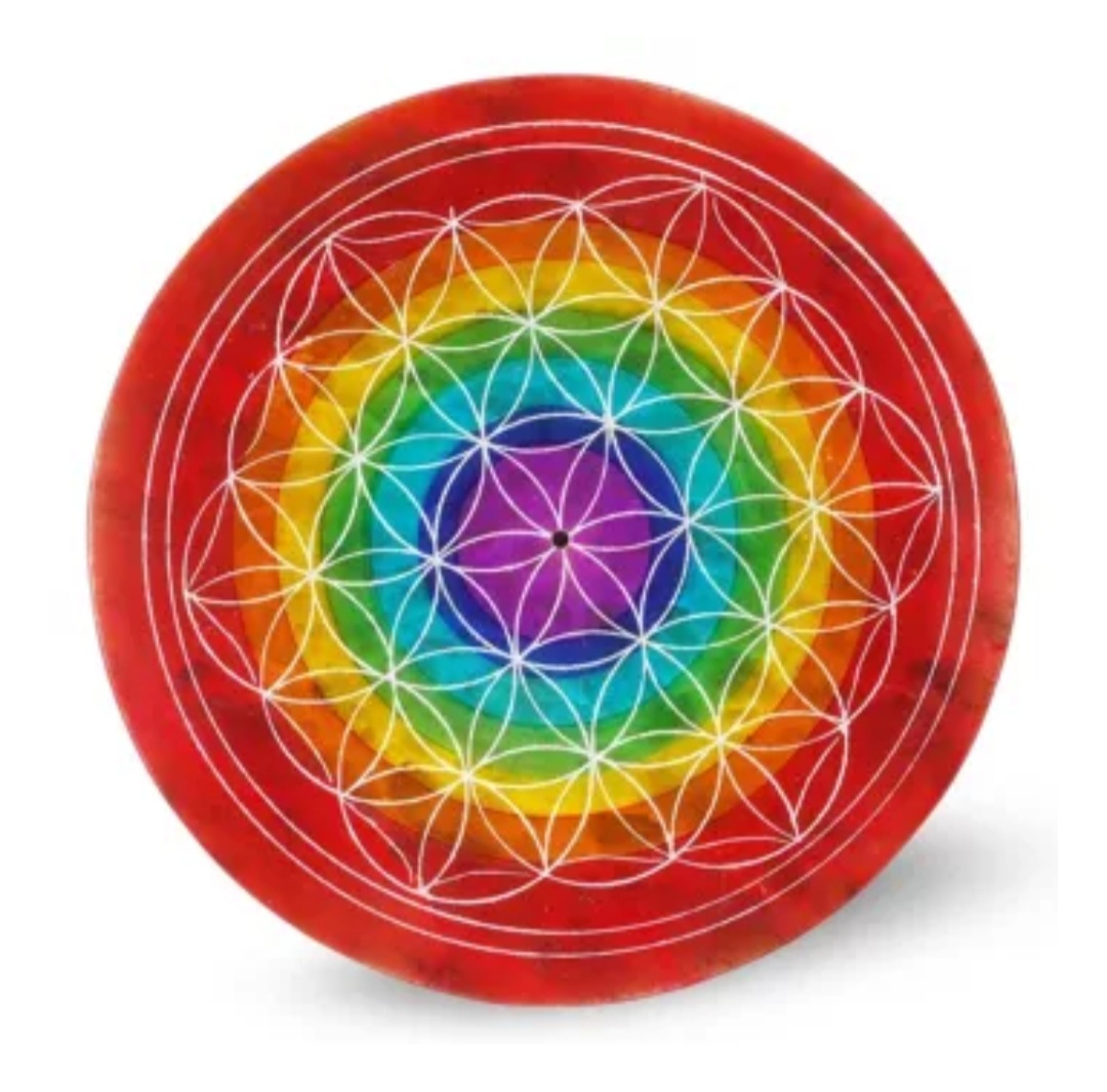 Porte encens Fleur de Vie 7 Chakras Modèle 2