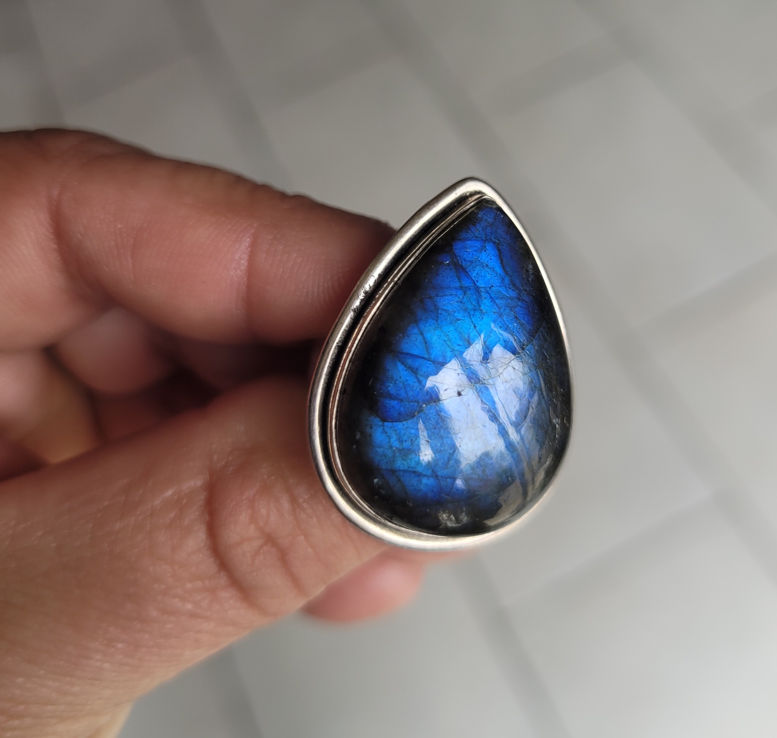 Bague Labradorite Grosse Goutte