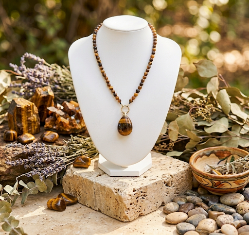 Collier Pendentif Œil de Tigre