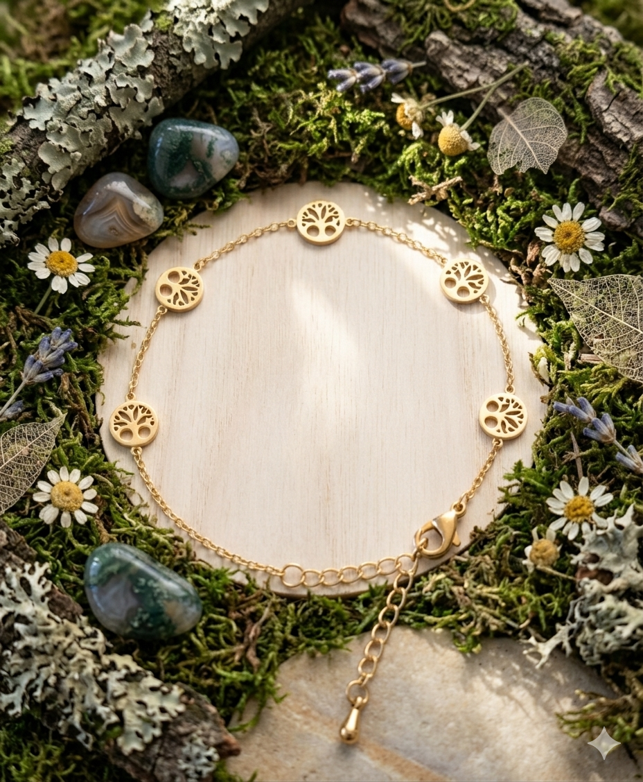 Bracelet Multiple Arbre de Vie doré
