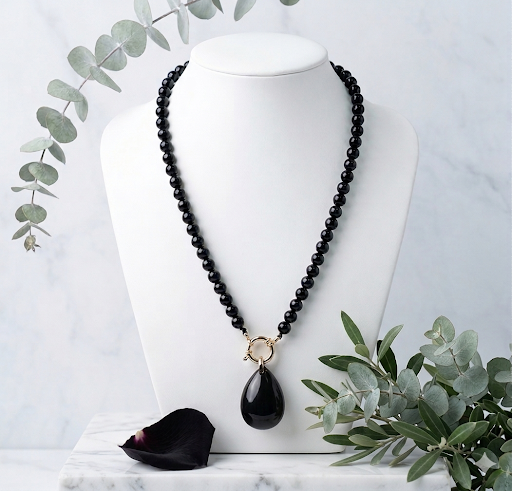 Collier Pendentif en Obsidienne Œil Céleste