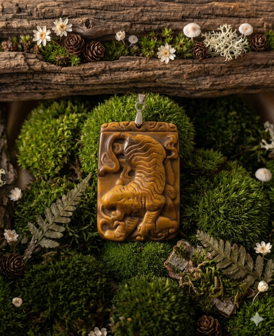 Pendentif Tigre en Œil de Tigre