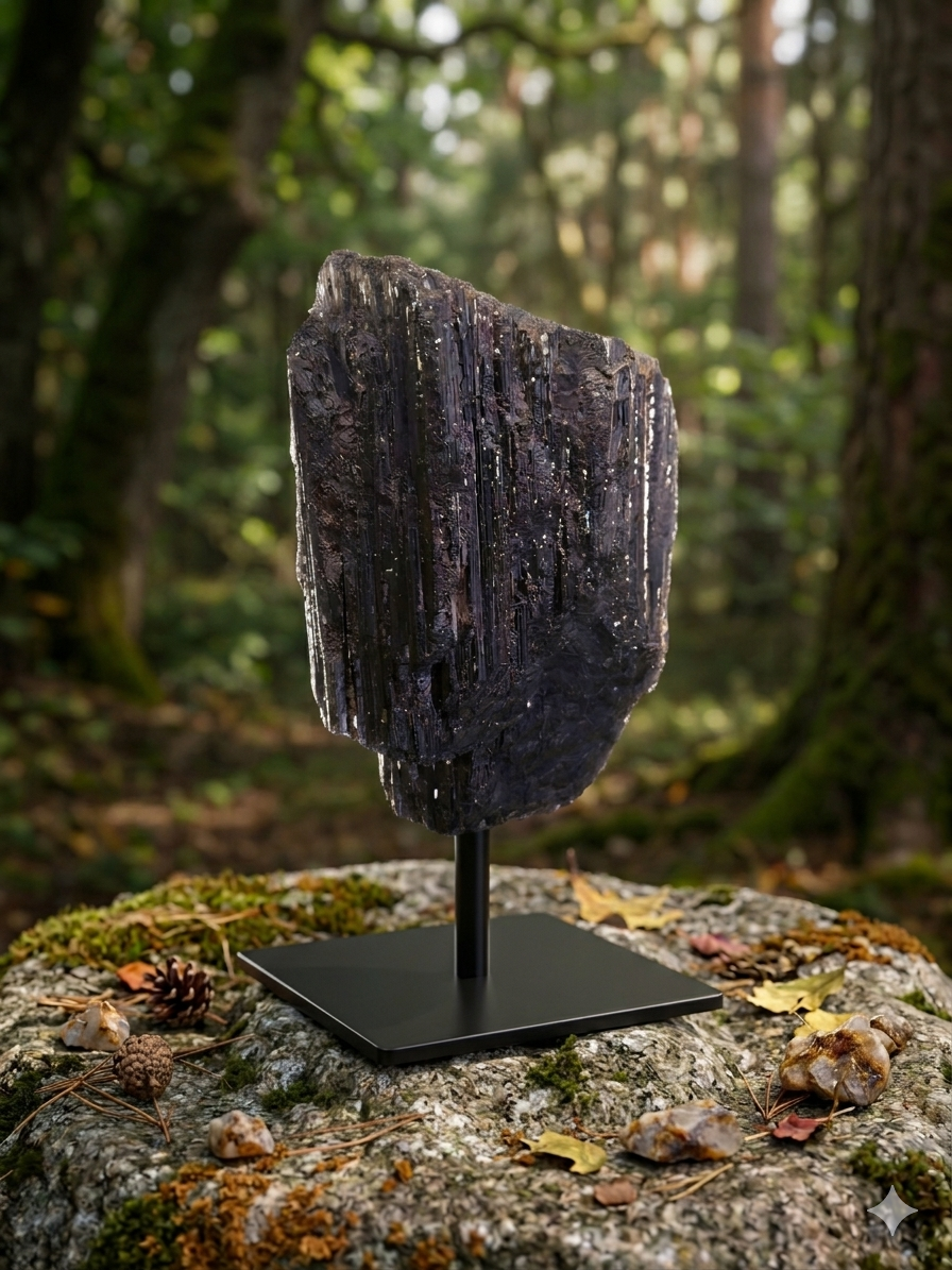 Tourmaline noire sur Socle
