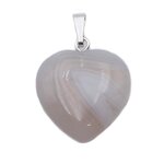 pendentif coeur agate botswana