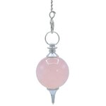 Pendule Sphère Quartz Rose 7 chakras