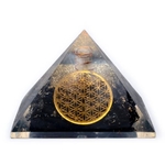 Pyramide Orgonite Tourmaline Fleur de Vie