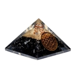 Pyramide Orgonite Tourmaline Fleur de Vie