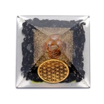 Pyramide Orgonite Tourmaline Fleur de Vie