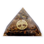 Pyramide Orgonite Œil de Tigre Arbre de Vie
