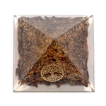Pyramide Orgonite Œil de Tigre Arbre de Vie