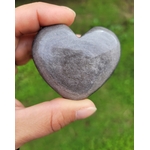 Cœur en Obsidienne Argentée