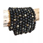 Bracelet Obsidienne Dorée