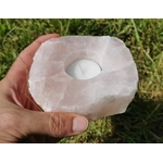 Bougeoir en Quartz Rose brut