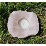 Bougeoir en Quartz Rose brut