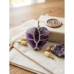 Pendentif Cœur en Améthyste Arbre de Vie