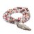 collier mala rhodonite et quartz gris et plume