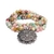 mala amazonite/Quartz rose/Rhodonite et lotus