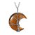 Pendentif Lune en Œil de Tigre Arbre de Vie