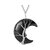Pendentif Lune en Obsidienne Noire Arbre de Vie