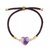 Bracelet Cœur en Améthyste sur Cordon